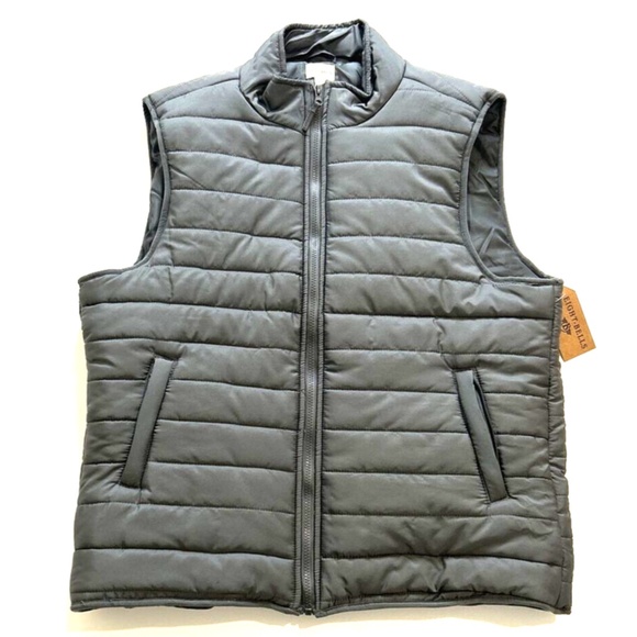 Eight Bells Puffer Vest Men's XL Gray Softshell Sleeveless Full Zip Jacket NEW - Picture 1 of 6